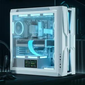 Deepcool GENOME III Ultimate Full Tower Liquid Cooled Gaming Computer Case Pre Installed 5.5 inch LCD Screen 420mm Cooler Steel