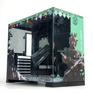 Delta Force Themed Air3 ATX Full Tower Metal Gaming Computer Case with Side Panel Window Desktop Stock