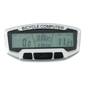 Digital LCD Cycling Bike Computer Odometer with Green Backlight Thermometer and Clock