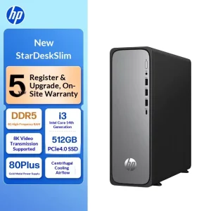 Direct From Manufacturer HPs Star Desk Slim High Performance Desktop PC 14th Gen I3 14100 8GB DDR5 512GB SSD