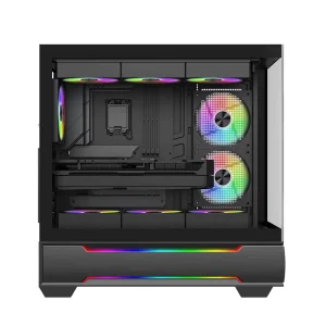Double-Sided Tempered Glass RGB LED Panoramic Gaming Mid-Tower ATX Case, Aluminum Alloy
