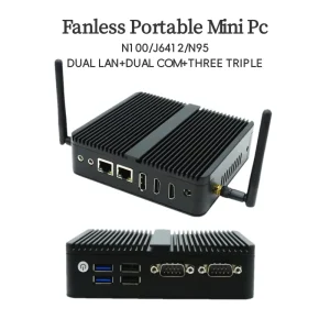 Dual-LAN N100 N95 Firewall OPNsense Industrial Computer, Quad-Core RS232 COM Linux Ubuntu X86 Fanless Mini PC