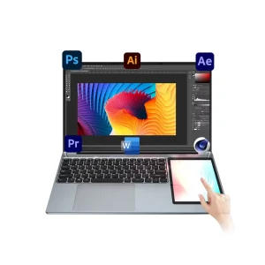 Dual-Screen Laptop Windows 11 Quad-Core 15.6+7 Inch DDR4 16GB RAM 1TB SSD for Online Teaching