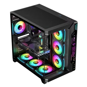 Dual Tempered Glass Full-Tower ATX PC Case with GPU Support