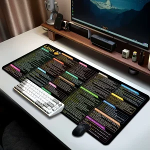 Durable Mouse Pad Featuring HD Printed Linux System Shortcuts an Essential Keyboard Mat for Office Work and Programming