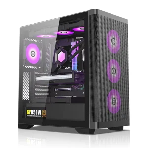 E-ATX Desktop Computer Case Gaming Full Tower Tempered Glass ITX M-ATX ATX
