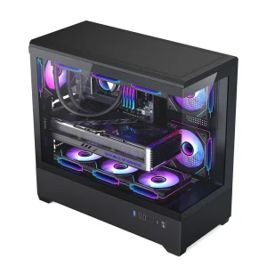 E ATX Full Tower Gaming PC Case with Tempered Glass Side Panel & High Compatibility for Desktop Computer Build OEM