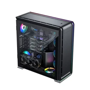 E-ATX Full Tower Tempered Glass PC Case with RGB Cooling Fan