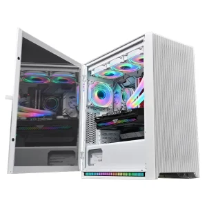 E-ATX Gaming PC Case with Hinged Tempered Glass and USB 3.0