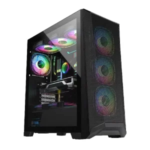 E-ATX PC Case Gaming Computer Chassis Steel with 375mm GPU Support 170mm CPU Cooler 2 SSD 2 HDD