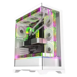 E ATX RGB Gaming Desktop Panoramic Tempered Glass Computer Case & Tower Gabinete Pc Full Towers