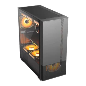 EATX RGB Full-Tower Gaming PC Case, White Tempered Glass