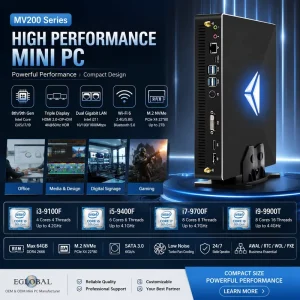 EGLOBAL New Gaming Desktop PC Intel Core I7 9700F I9 9900T With GTX1660S 6S RTX3050 58G 2*DDR4 PS Mini Computer M.2 PCIE SSD