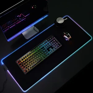 Eco Friendly Natural PU Leather Double Sided Extended Leather RGB Gaming Mouse Pad Mat Large Office Writing Desk Computer Mat
