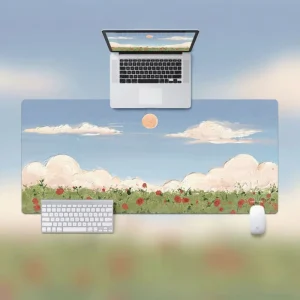 Eco-Friendly Natural Rubber Gaming Mouse Pad 900*400mm Full Desk Coverage Non-Slip Custom Print