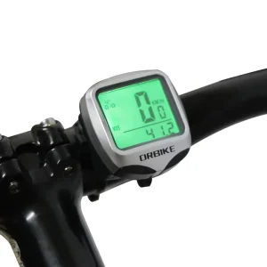Electronic Waterproof Wired Bicycle Computer with Speedometer, Odometer, LCD Backlight, and ABS Housing