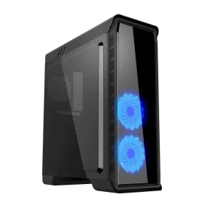 Elysium Black Gaming Computer Case Mini ITX/MATX Steel Mid Tower Audio Front Port ATX Transparent Left Side Panel