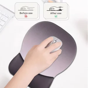 Ergonomic Memory Foam Gray Black Gradient Gaming Mouse Pad with Wrist Rest Gel Base in Stock for Computer Office Home Use