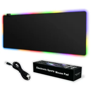 Ergonomic RGB Illuminated Gaming Mouse Pad Anti Slip and Waterproof Soft Rubber with Customizable Patterns