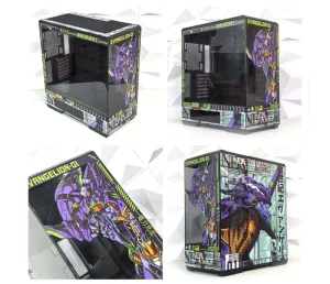 Evangelion Unit 01 Anime Inspired Mid Tower ATX Support 360 Water Cooling Tempered Glass Gaming Computer Case Metal Stock