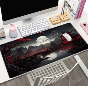Extended Large Anti Slip Gaming Mouse Pad with Wrist Rest Stitched Edges Anime Design Desk Mat Keyboard Gaming Pad in Stock