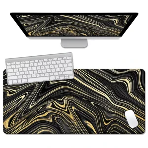Extended Large Anti Slip Marble Gaming Mouse Pad With Stitched Edges Anime Desk Mat Keyboard Gaming Mouse Pad