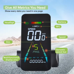 F4 Electric Scooter Bicycle Display GPS Bike Computer LCD Screen IP67 Waterproof ABS Material