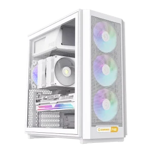F46 Mid Tower MicroATX Computer Case with Fan Back Plug and ATX PSU