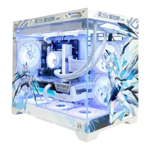 FRANXX CODE002 Custom Anime Aluminum Alloy Computer Case Full Side Tempered Glass M ATX Mini Mid Tower PC Case