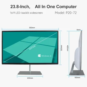 Factory 23.8 Inch All in One PC Intel 12th Gen Core I5 1920×1080 Resolution Win10 Win 11 Linux All in One Desktop Computer Set