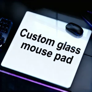 Factory 45 x 40 Micro-Etched Tempered Glass Gaming Mouse Pad with Smooth Surface