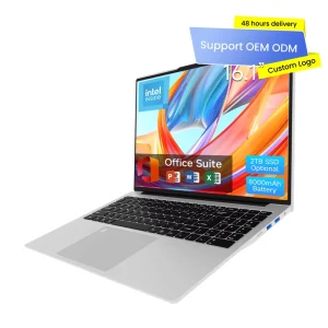 Factory Brand New 16.1 Inch 16 10 Business Laptop Metal Body Windows 11 Intel 4 Core 1.7GHz SSD IPS Camera