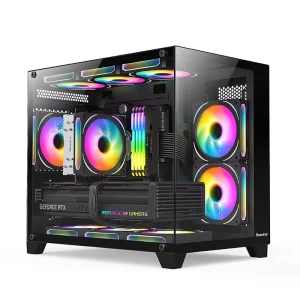 Factory Computer Case Tempered Glass Panel RGB Fan Water Cooler ITX ATX
