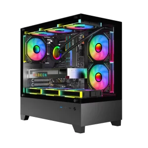Factory Computer Cases M-ATX Tower USB 3.0 Panoramic Tempered Glass Side Panel