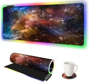 Factory Custom RGB Cartoon Scratch Proof Gaming Keyboard Mouse Pad LED 14 Lighting Color Surface Waterproof