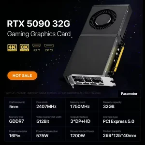 Factory Direct Brand New High Performance PCI Express 5090 32G GPU Gaming Graphics Card with Fan Cooler for Desktop
