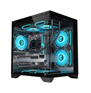 Factory Direct M ATX Mid Tower PC Case with Two Tempered Glass Panels and OEM USB3.0 for Gaming Computers