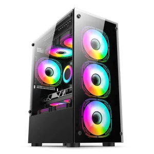 Factory Direct MicroATX Vertical PC Box Office Box Cabinet ATX Casing CPU Case with Acrylic and Aluminum Alloy Material