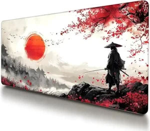 Factory Directly Sakura Gaming Mousepad 31.5 X 15.7 Waterproof Stitched Edges Heated Rubber Non Slip Eco Friendly Stock