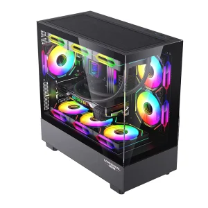 Factory Double-Sided Tempered Glass Gaming Air-Water Cooled ATX PC Case with USB3.0 and ARGB Fan