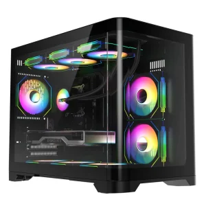 Factory Gaming Computer Case Desktop Tower Glass Panel ARGB Fan
