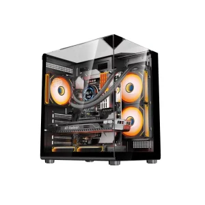 Factory Micro ATX Gaming PC Case with Three-Sided Glass Panels