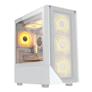 Factory Mid-Tower Gaming PC Case with Tempered Glass M-ATX