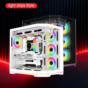 Factory New Custom Logo ATX Case Spcc Gaming Computer Towers with Power Supply Cool Esports Gamer Desktop for