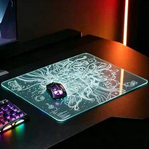Factory OEM Anime Tempered Glass Gaming Mouse Pad Smooth Micro-Etched Surface Esport Design