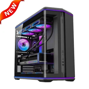 Factory OEM ODM Custom Curved Glass Mid Tower ATX Dual-Chamber Gaming Computer Case