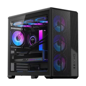 Factory OEM Quiet ATX Mid Tower Gaming PC Case with Dual Chamber and Tempered Glass