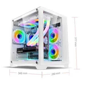 Factory OEM Tempered Glass Gaming PC Case M-ATX ITX USB 3.0 Mid Tower Cabinet