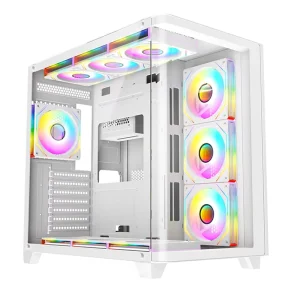 Factory Oem High Quality ATX M ATX Tempered Glass White Pc Case Gaming Computer Cases Towers Cpu Cabinet Pc Casing