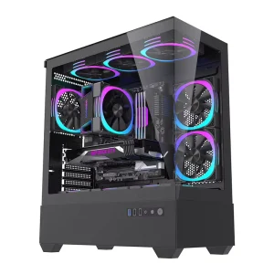 Factory PC Gaming ATX Computer Case RGB Black